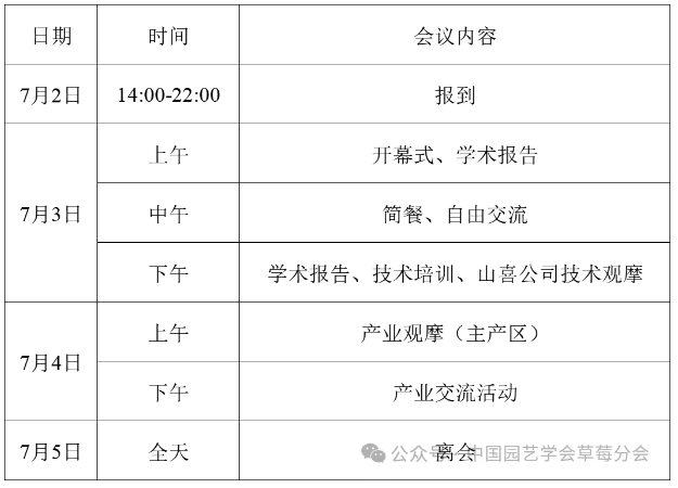 草莓年会会议日程安排